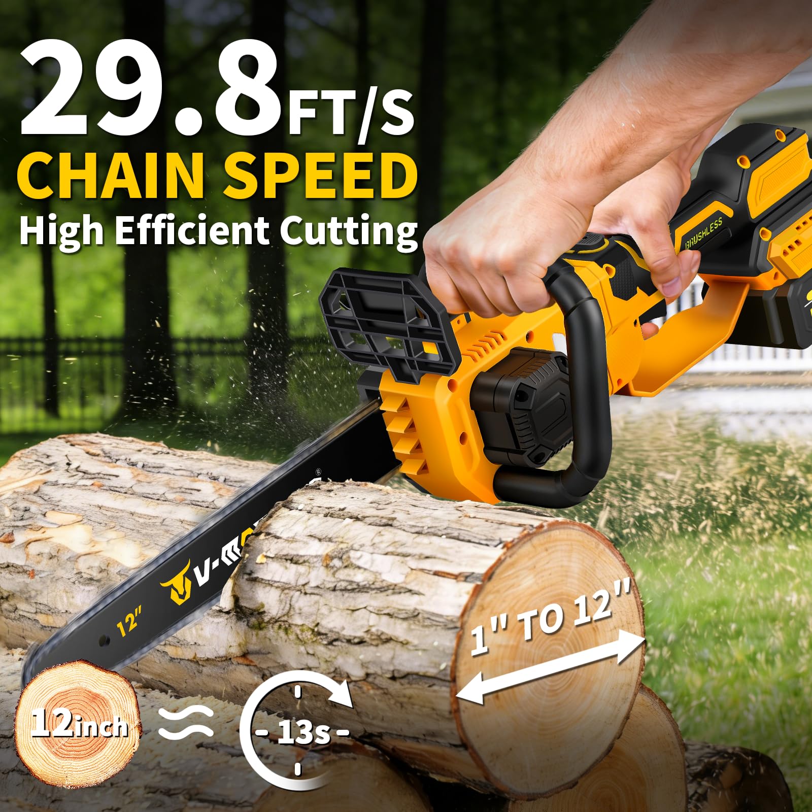 V-MODEST extendable pole fully extended for ladder-free reach