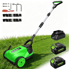 V-MODEST front view of mini mower showing compact design and maneuverability