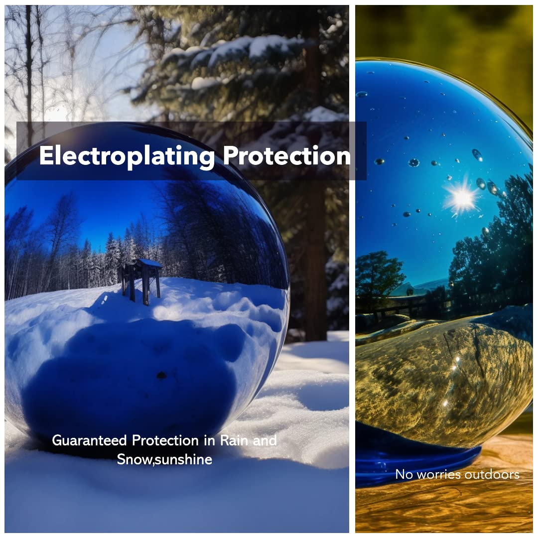 v2croft blue gazing ball on patio showing decorative impact for entertaining spaces
