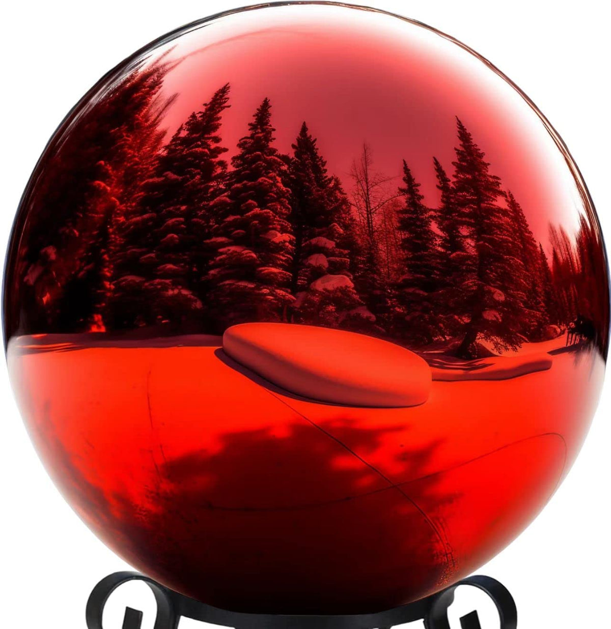 v2croft red globe front view showing mirrored shine and instant focal point