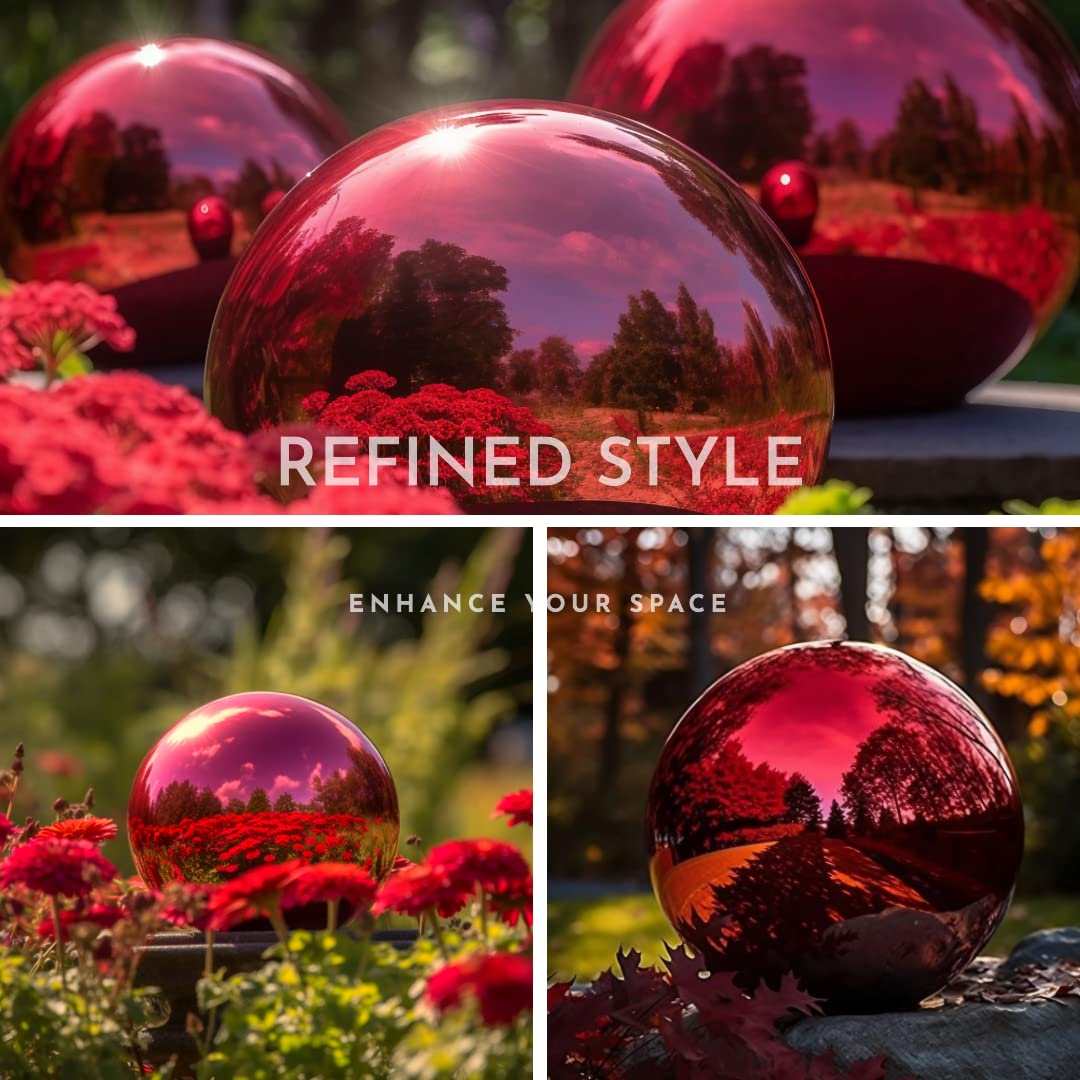v2croft garden setting with globe reflecting plants and enhancing depth