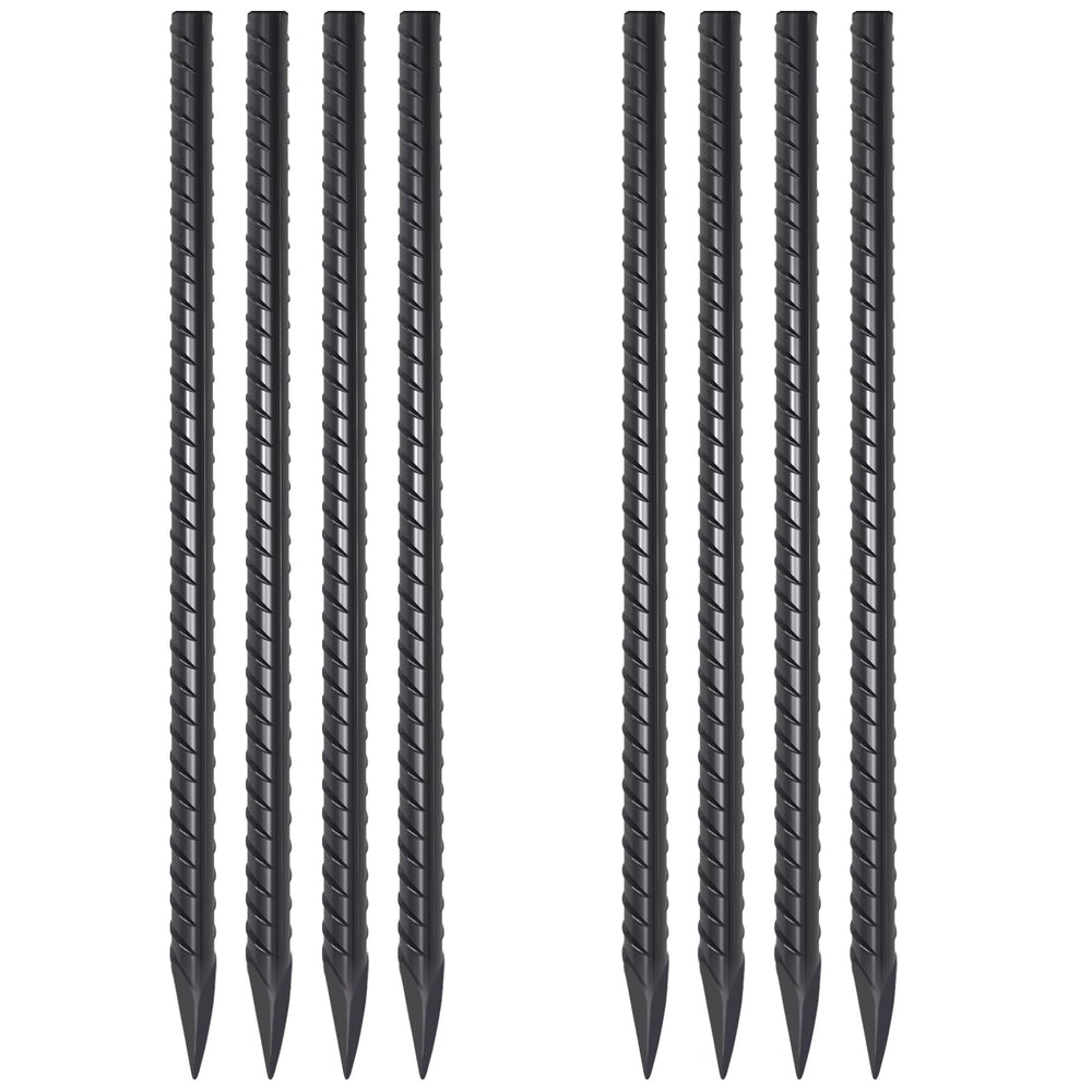 VVOKGO front view of eight 24-inch stakes showing bundled packaging and durability