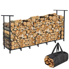 Vailge front view of 8ft rack showing organized log storage and space savings