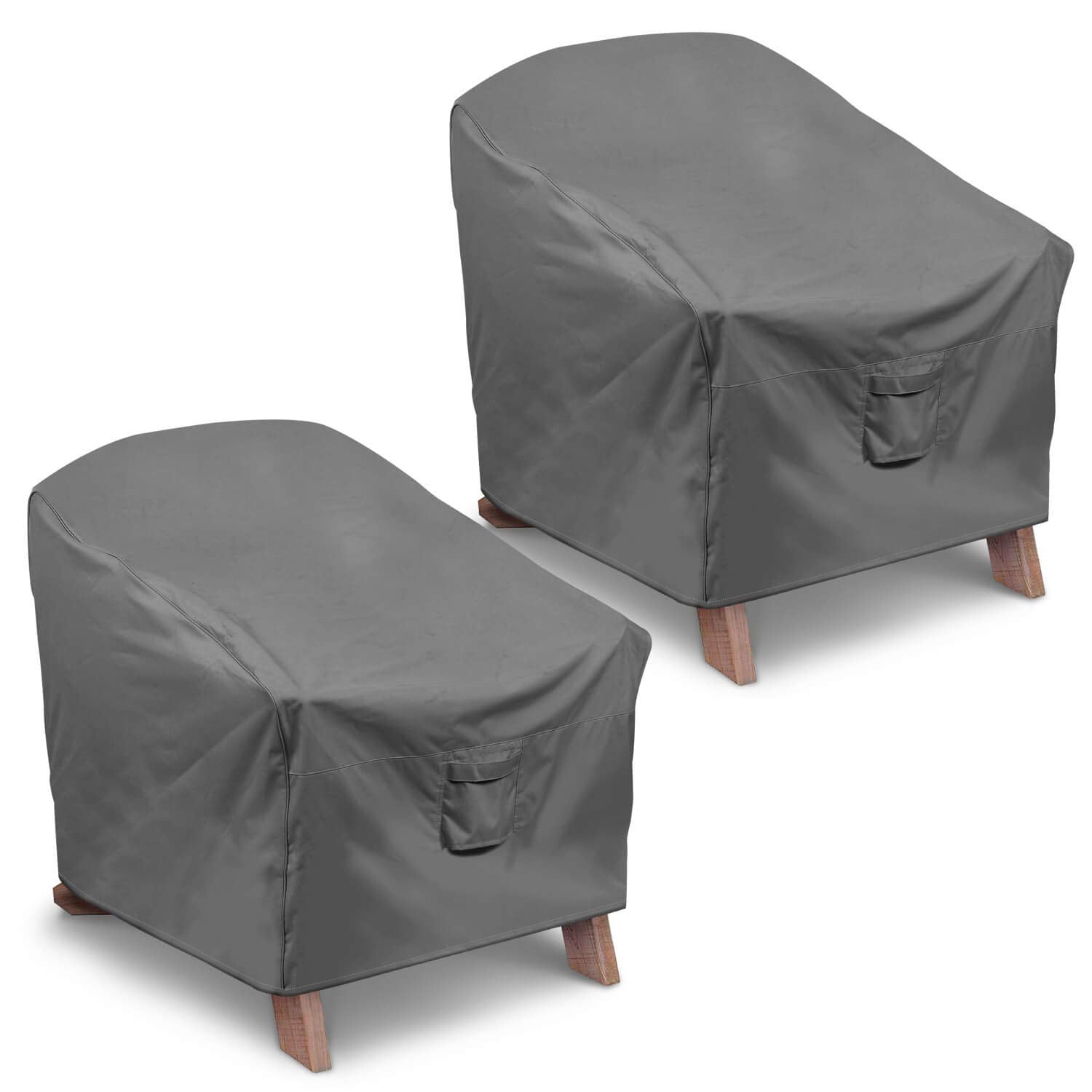 Vailge front-facing cover protecting Adirondack chair, protects from weather