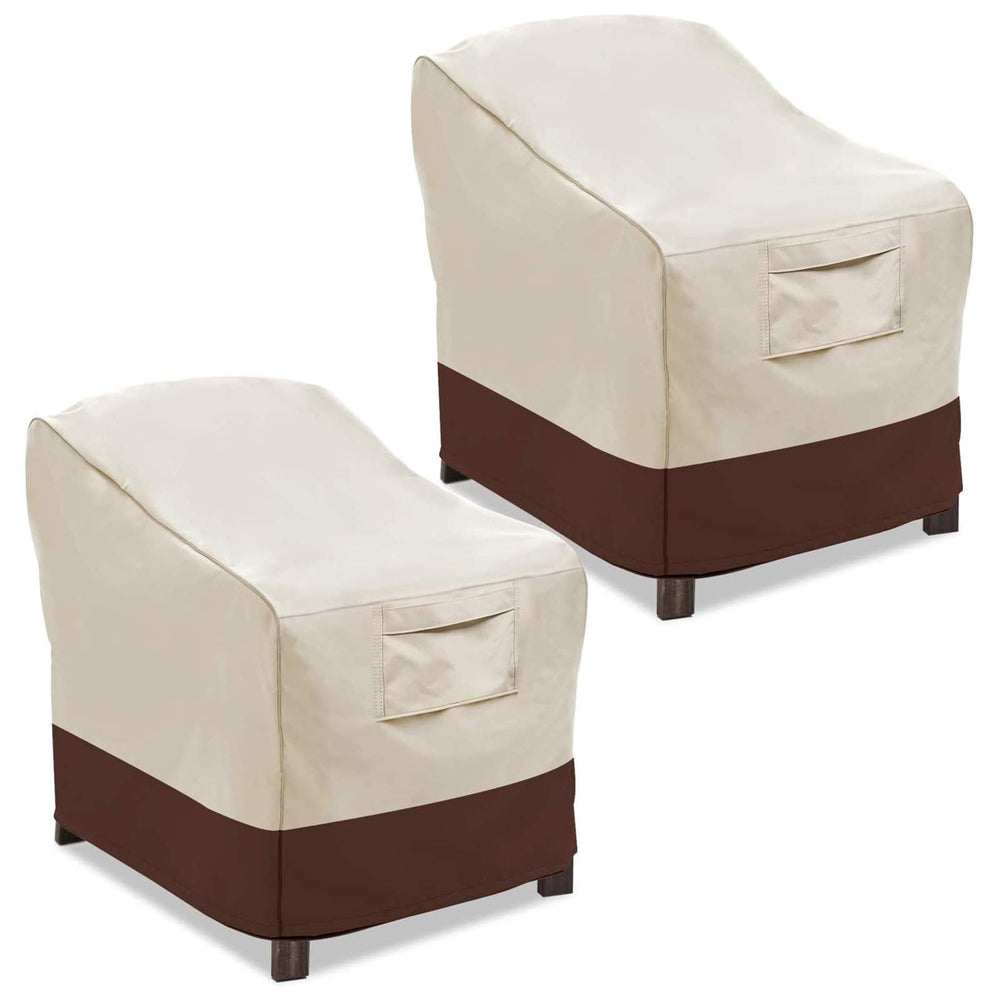 Vailge front view of chair cover protecting patio chair outdoors