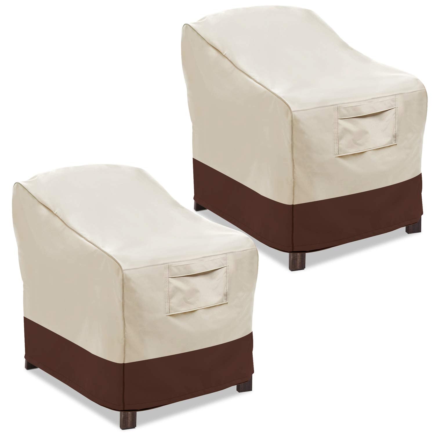 Vailge front view of large chair cover protecting furniture outdoors