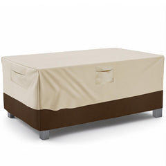 Vailge front view of rectangular table cover showing full protective fit