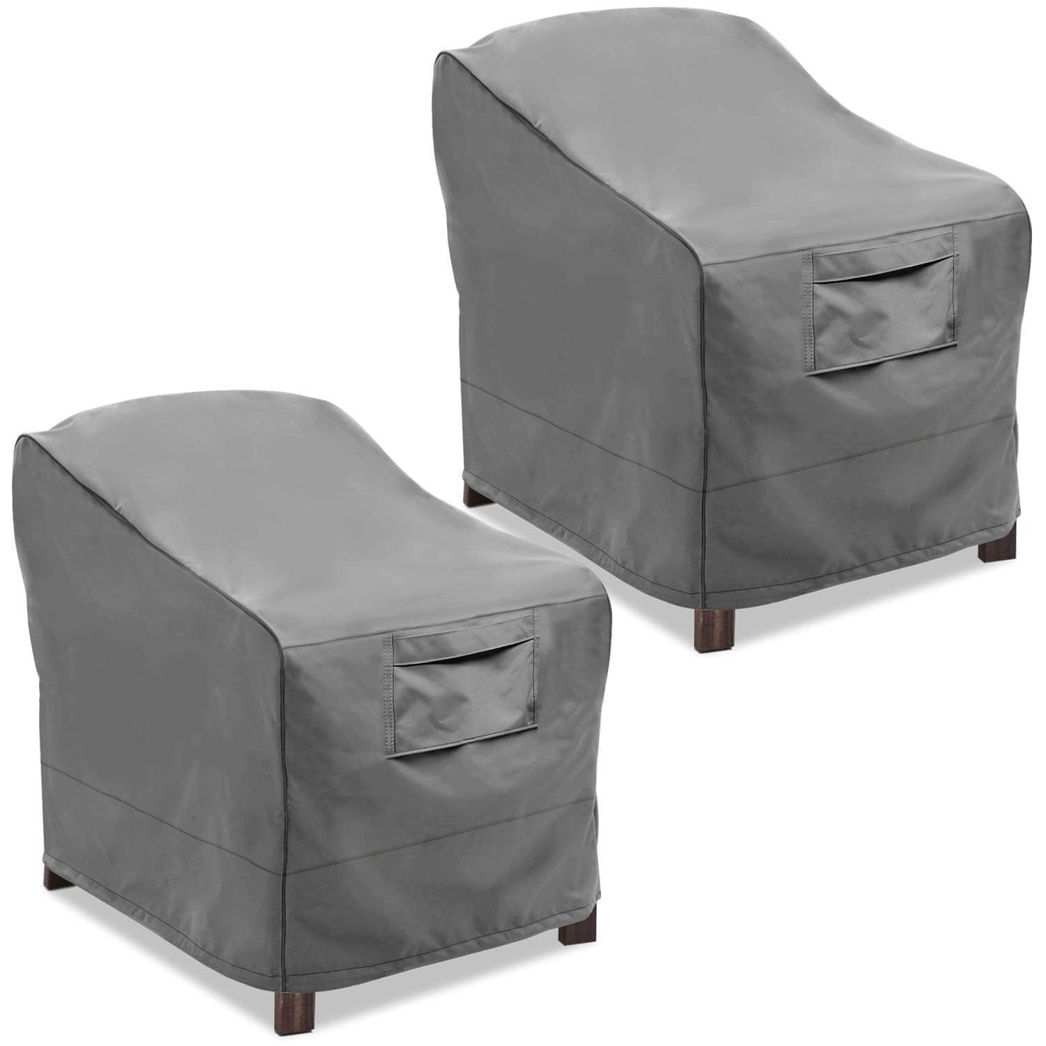 Vailge front view of covered chair showing full protection and weather resistance