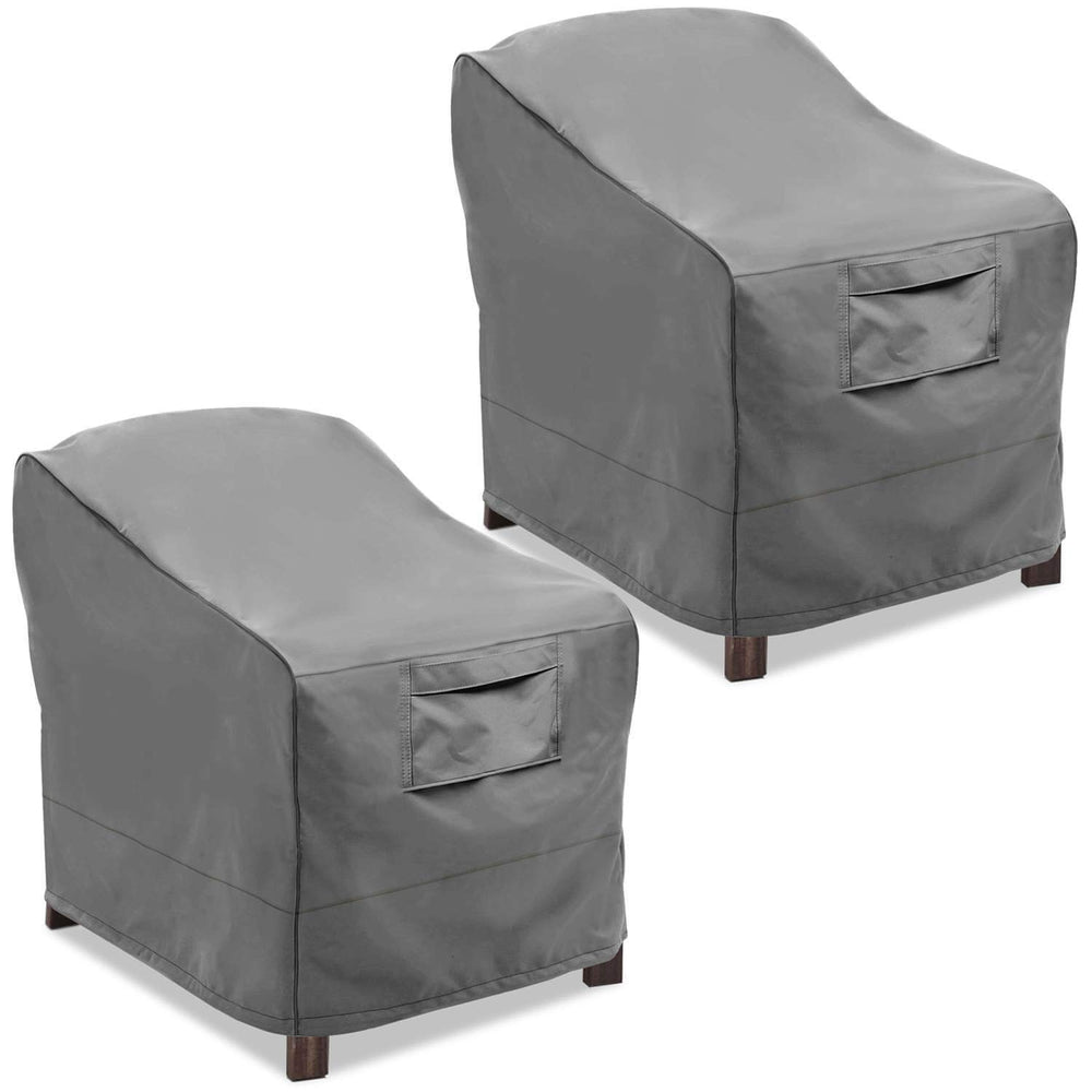 Vailge front view of covered chair showing full protection and weather resistance