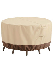 Vailge front view protecting table and chairs keeps furniture dry