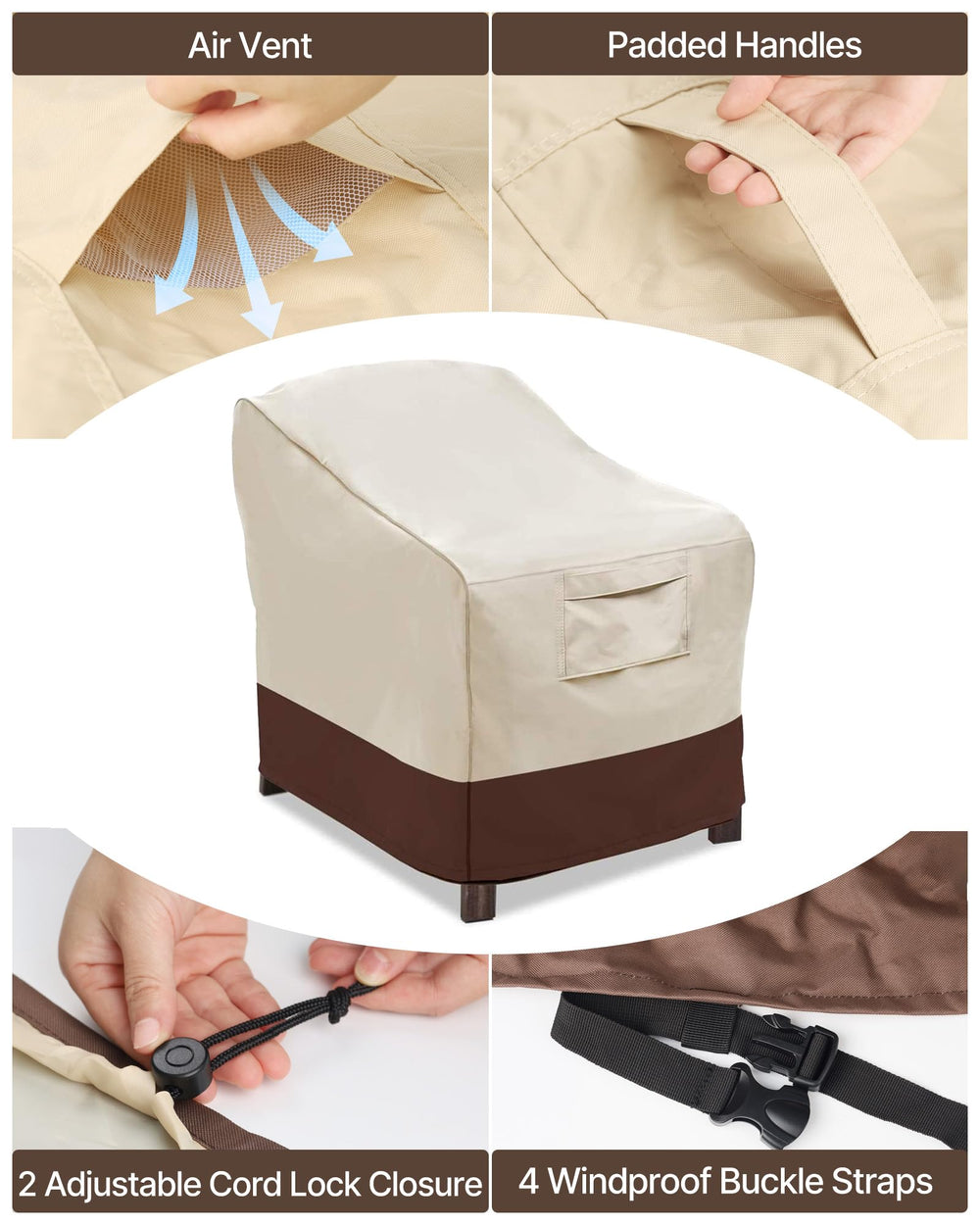 Vailge padded handle and click-close strap for easy handling