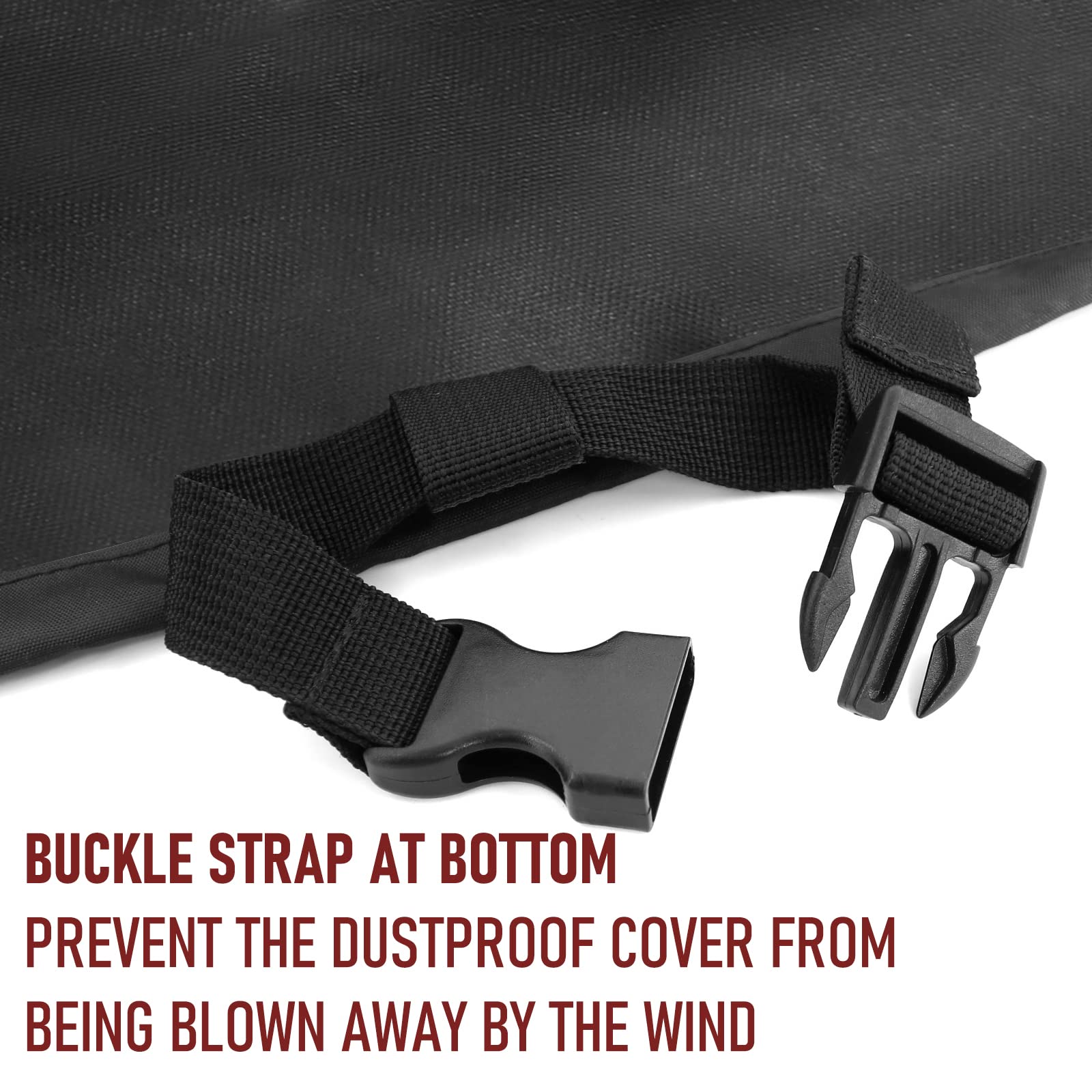 Vainlley corner buckle and elastic hem detail, ensuring windproof secure fit
