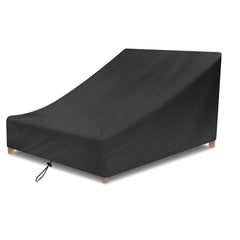 Vainlley front view of cover protecting double chaise, showing full coverage benefit