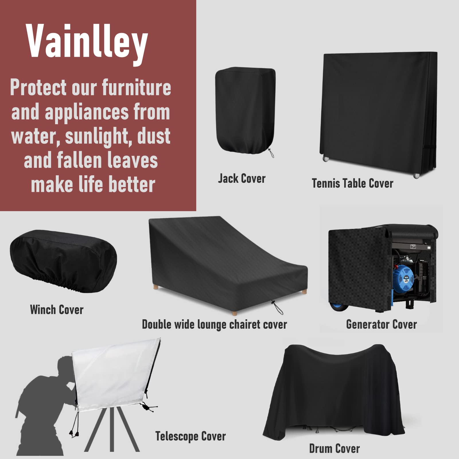 Vainlley cover in poolside lifestyle scene, keeping furniture clean and dry