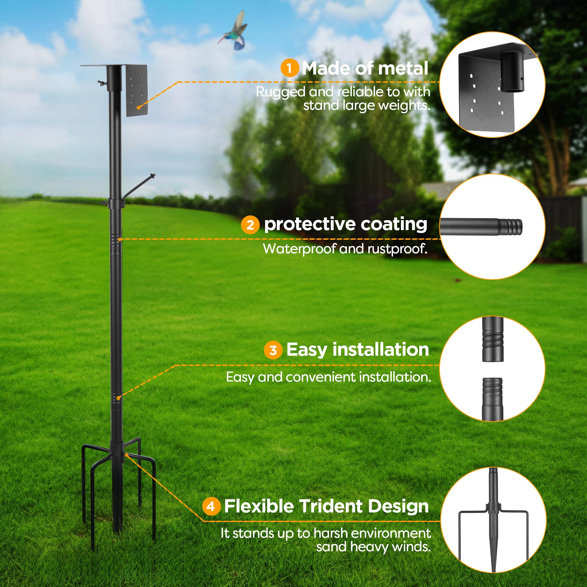 vakiav bird feeder mounted in garden displaying stable feeding placement