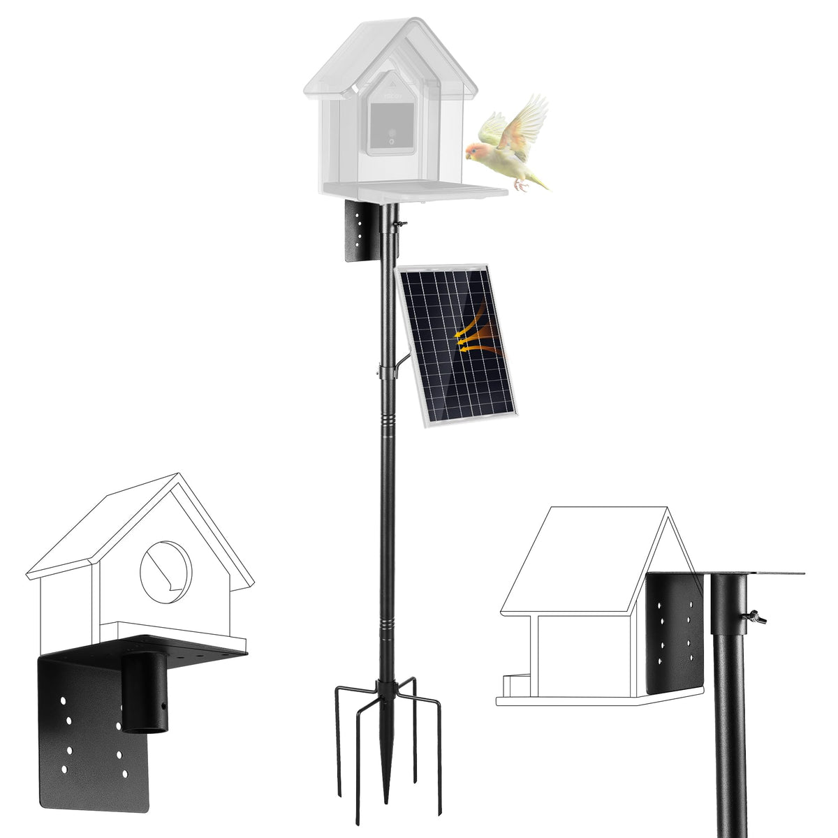 vakiav front view assembled pole showing stable support and easy assembly
