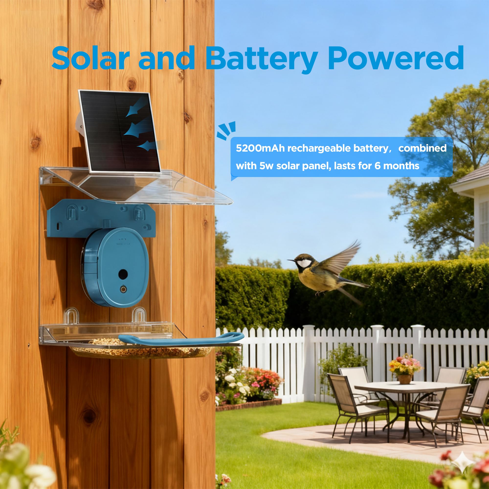 vakiav solar panel mounted on top demonstrating long battery life benefits