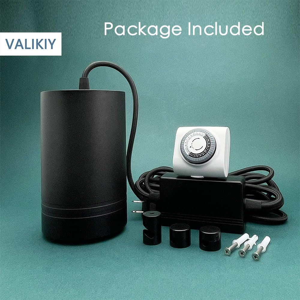 VALIKIY next to potted plants to show scale and effective coverage for small gardens