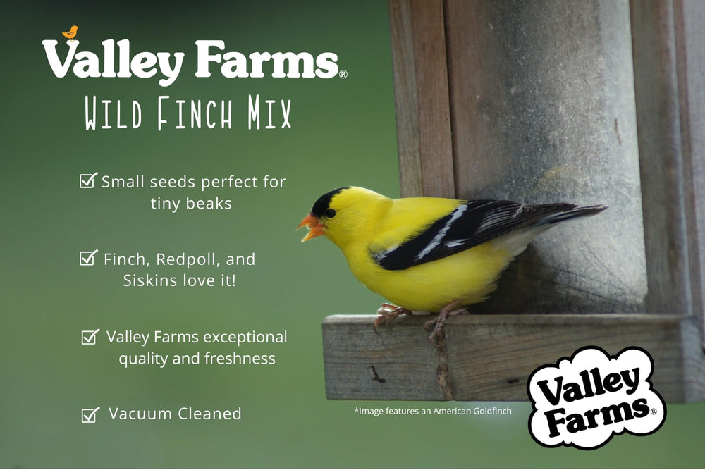 Valley Farms bag beside hand illustrating 4 lb scale and convenient refill size