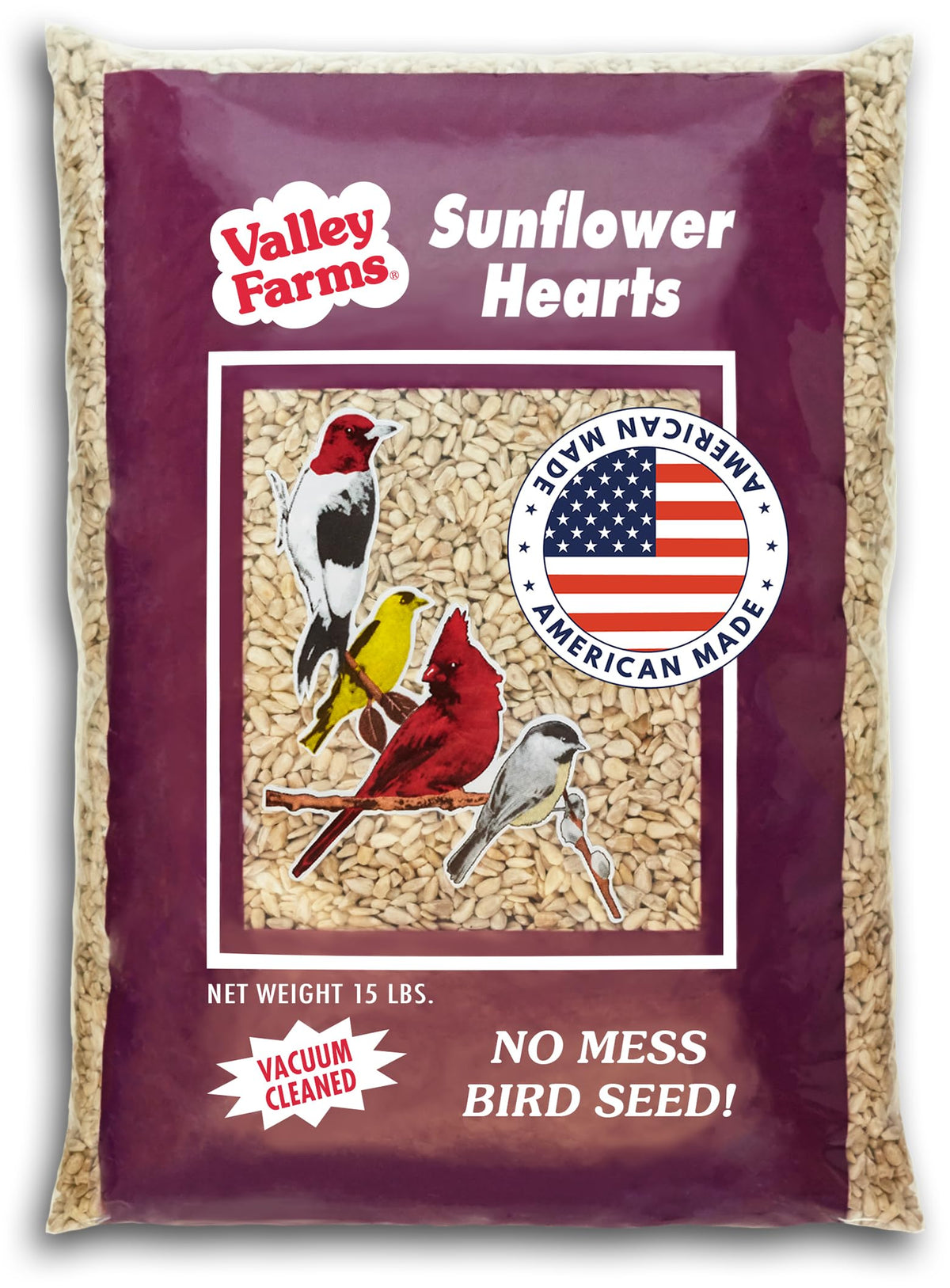 Valley Farms front of bag showing 15 lb packaging and clear branding benefit of quantity