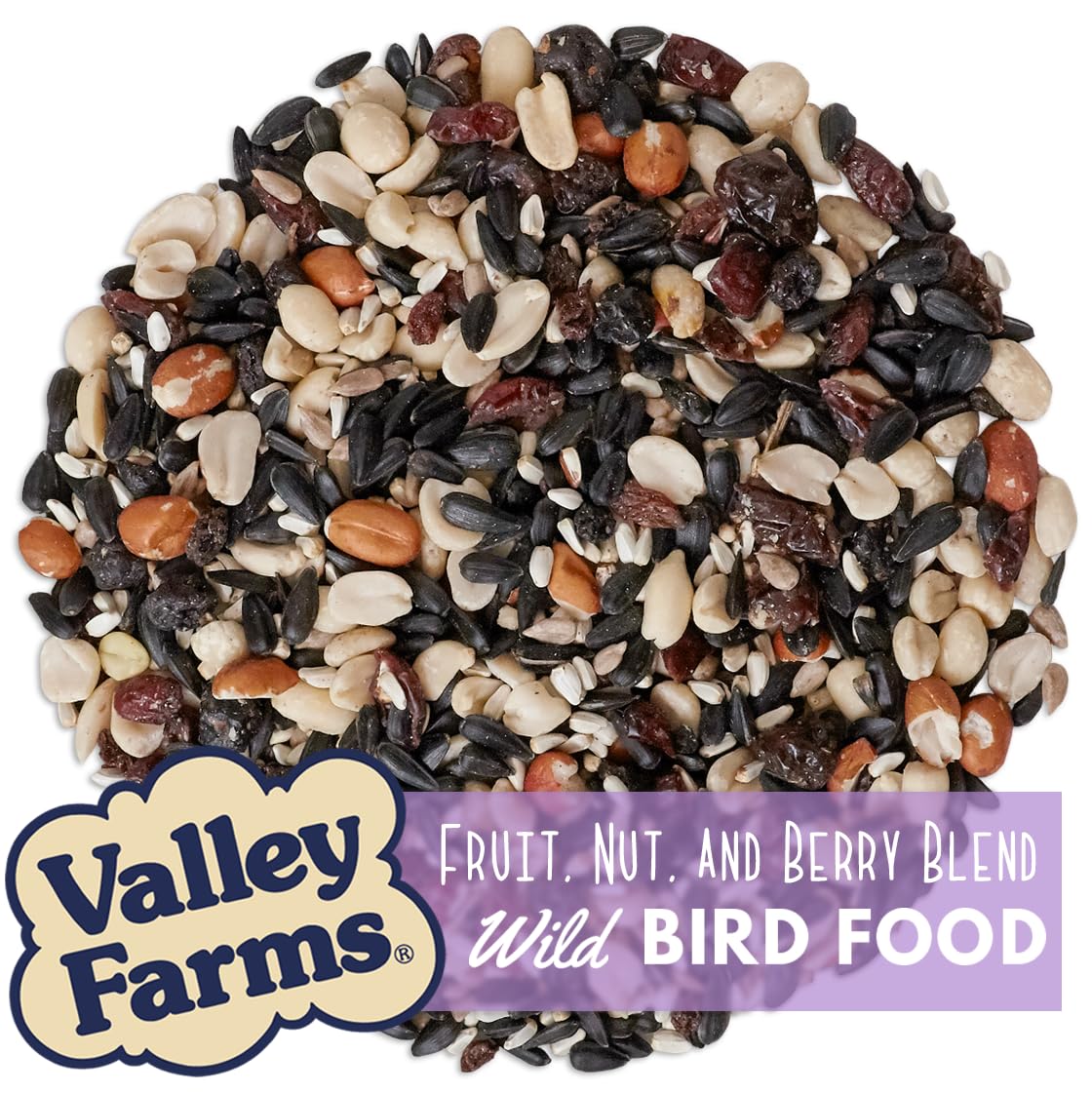 Valley Farms close-up of seed mix texture for bird appeal