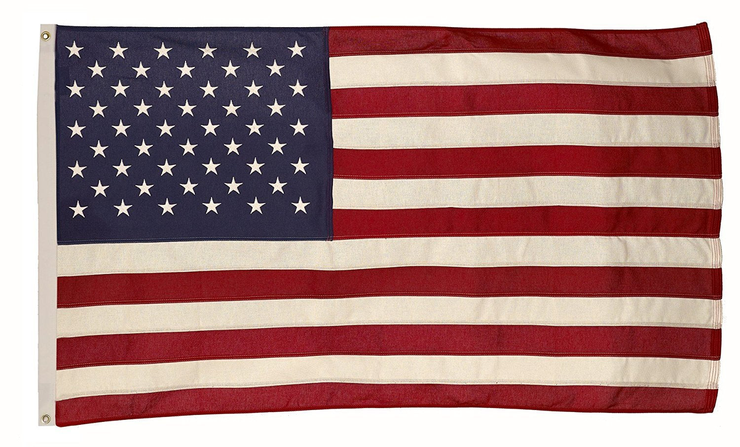 Valley Forge 3x5 cotton flag front view showing vibrant sewn stripes and embroidered stars for classic display
