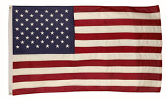 Valley Forge 3x5 cotton flag front view showing vibrant sewn stripes and embroidered stars for classic display