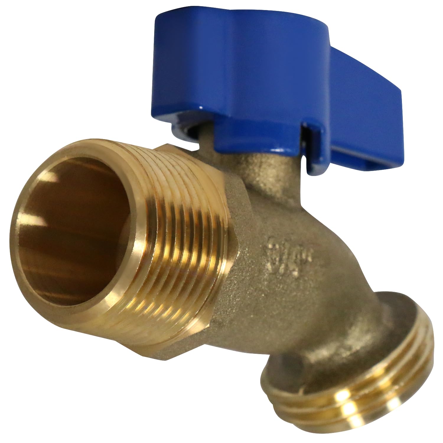 VALVE XFITTNG detailed shot of 3/4" MPT and 3/4" GHT threads for secure connection