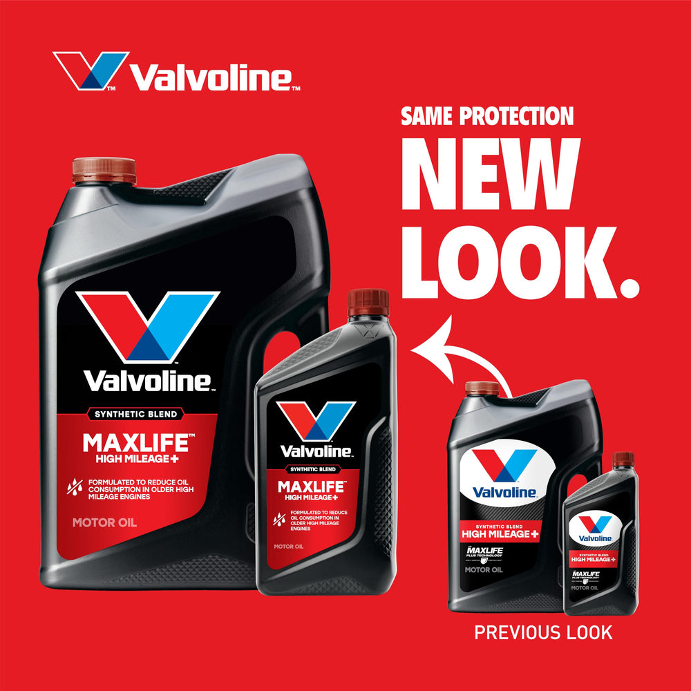 Valvoline bottle detail showing cap and pour spout for spill-reduced filling