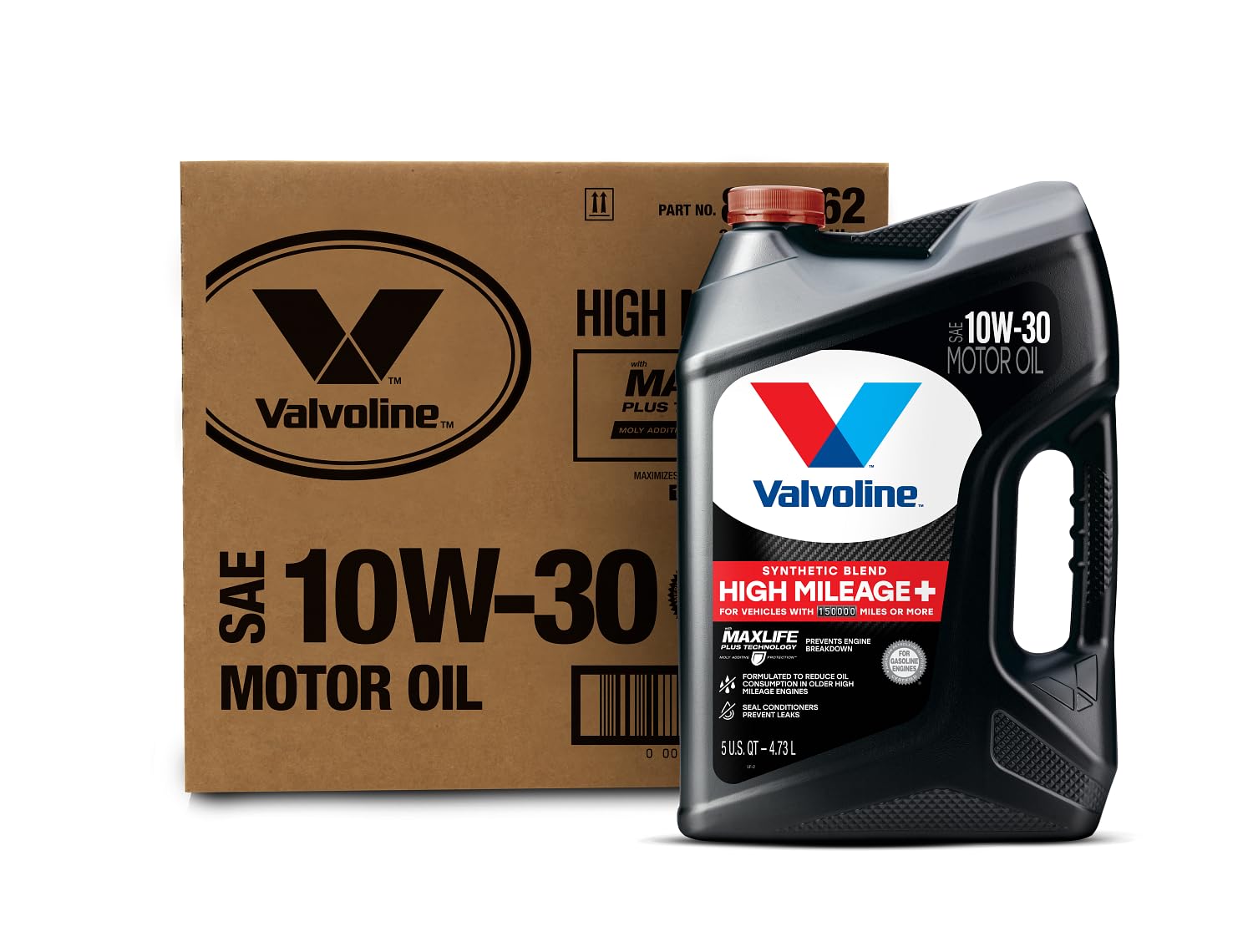 Valvoline bottle front packaging showing product and mileage protection benefit
