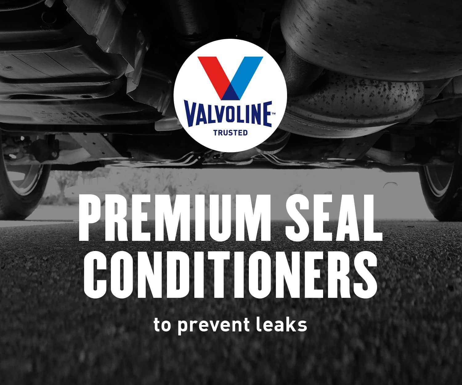 Valvoline bottle in garage lifestyle scene conveying longevity and confidence