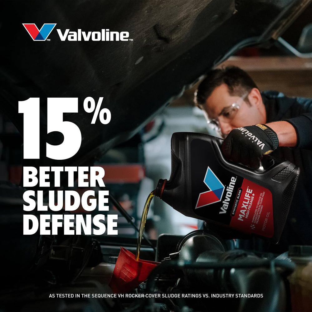 Valvoline label close-up listing API and ILSAC approvals and specs