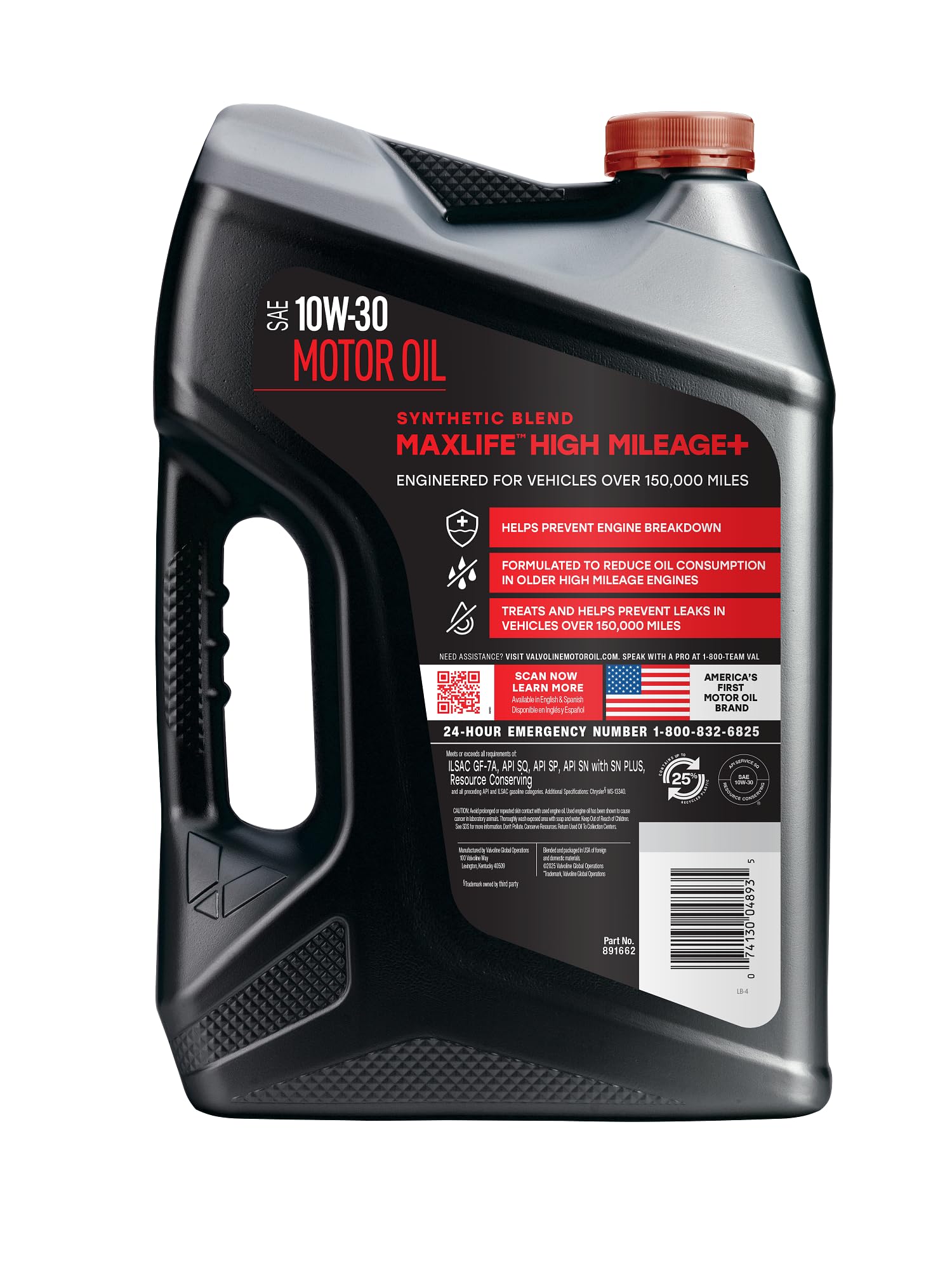 Valvoline bottle pour spout and clear label for easy application