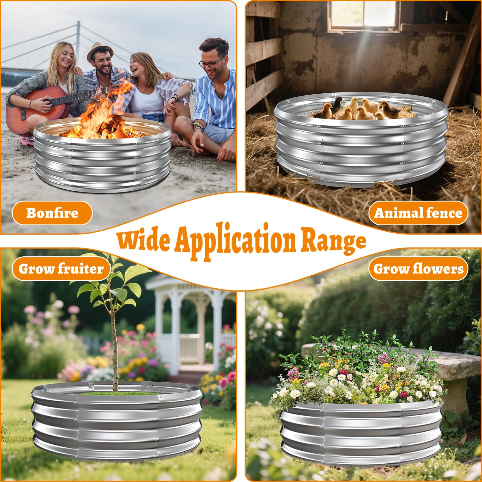 VAMFUTRE fire pit with a cooking grate demonstrating simple over-fire cooking benefit