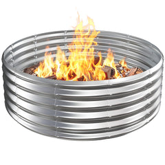 VAMFUTRE front view of 48-inch fire ring showing large burn area and durability