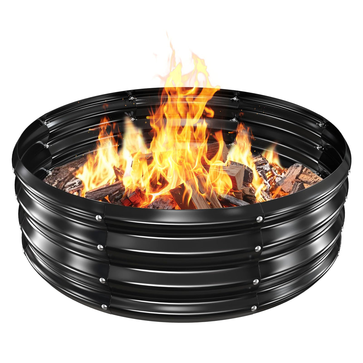 VAMFUTRE front view showing full 36-inch ring and contained flames benefit safety