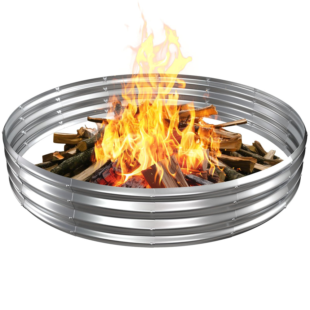 VAMFUTRE front view of large 72-inch fire ring showing size and containment benefits
