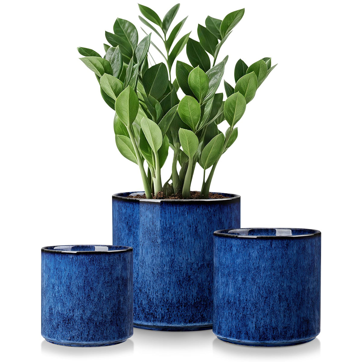 vancasso blue planters front view showing elegant finish and clean lines benefit aesthetic upgrade