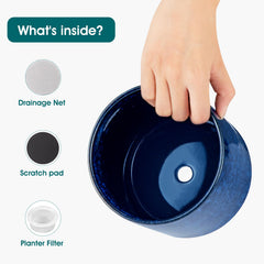 vancasso silicone drain plug detail showing removable plug and flexible watering control benefit mess-free care