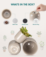 vancasso three pots lined up by size illustrating versatile plant options and coordinated decor