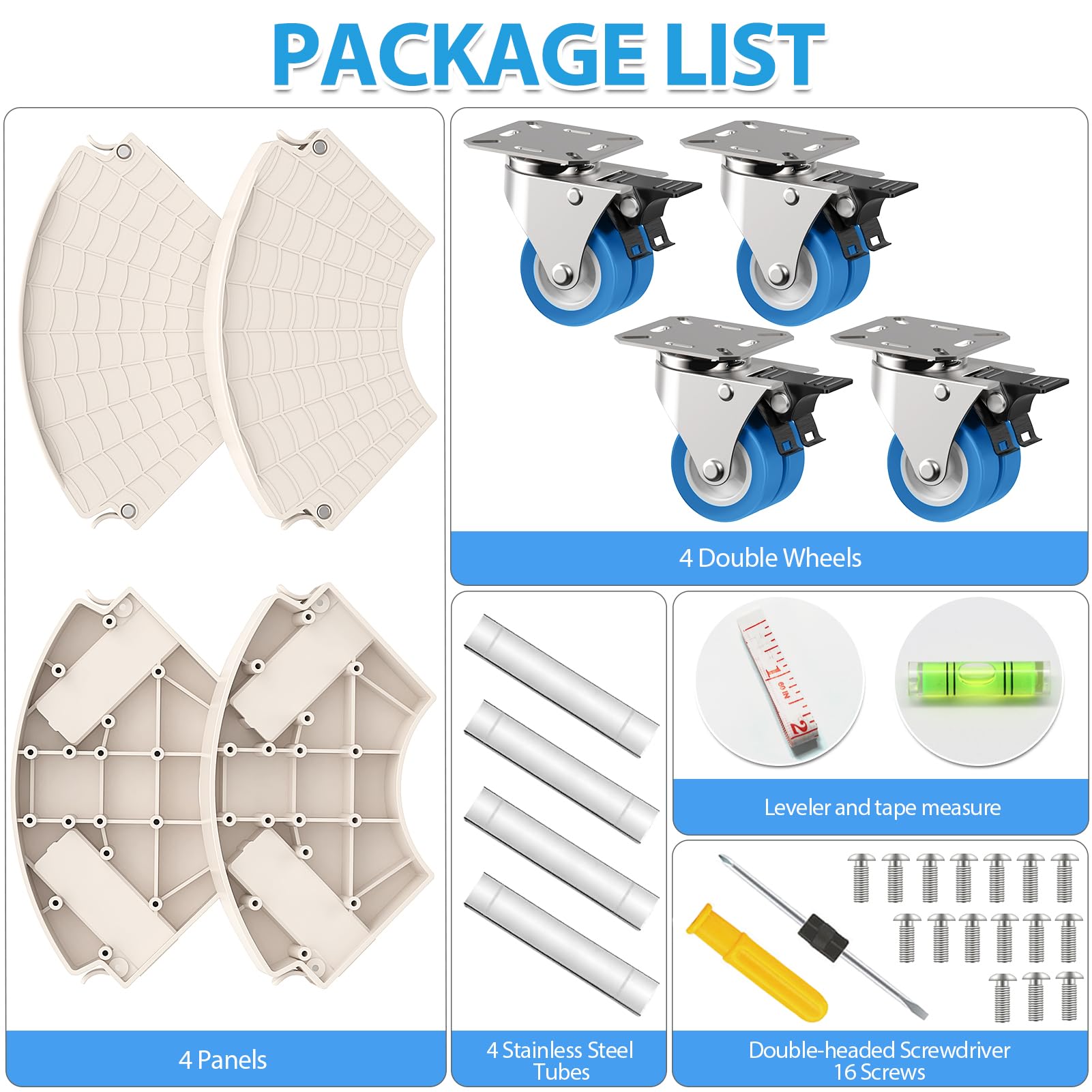 VANCASTLE included screwdriver, screws, level bar and tape measure for assembly