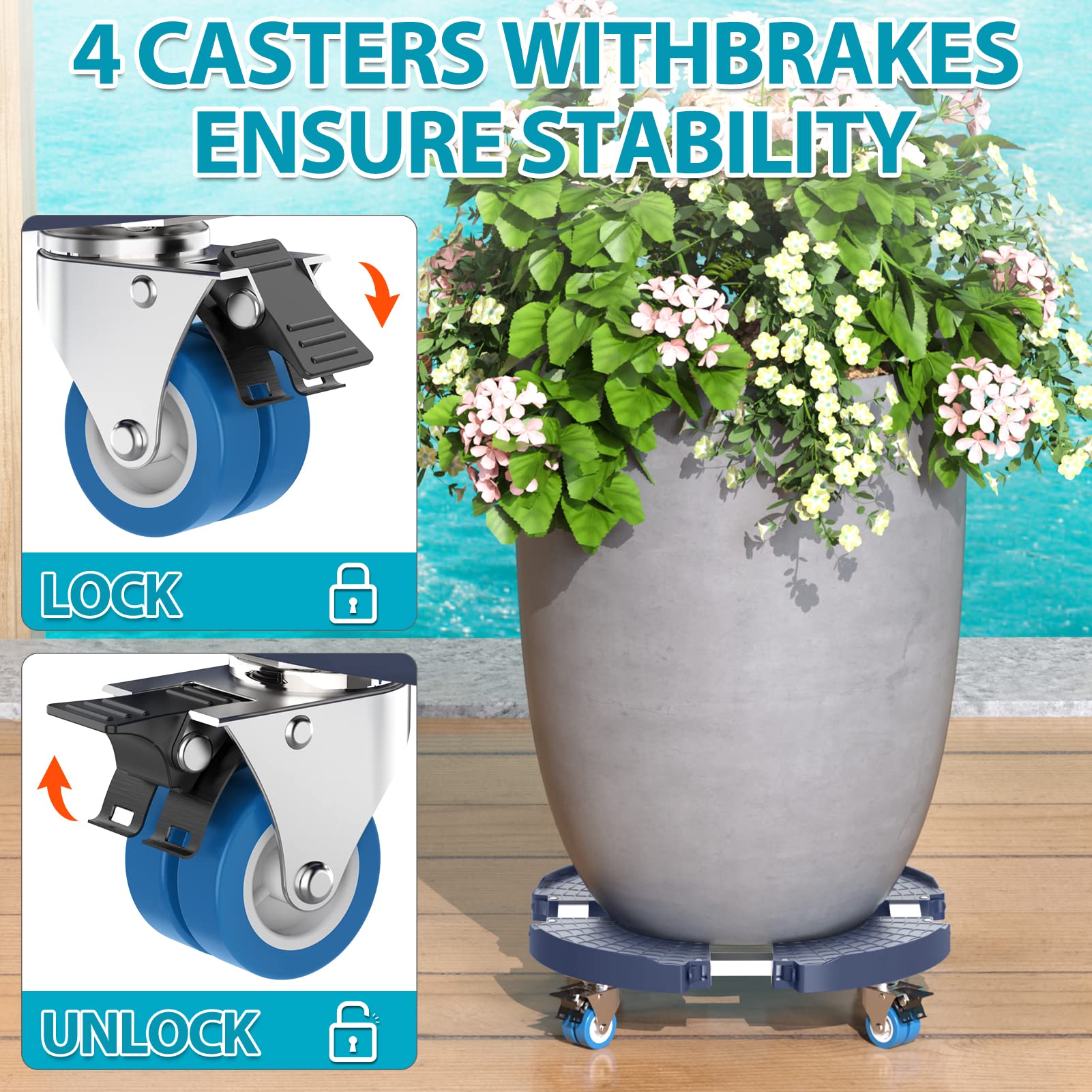 VANCASTLE adjustable stainless tube extended to show secure fitting and lock