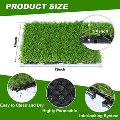 VANCASTLE close-up of grass fiber texture showing soft realistic pile for comfortable barefoot feel