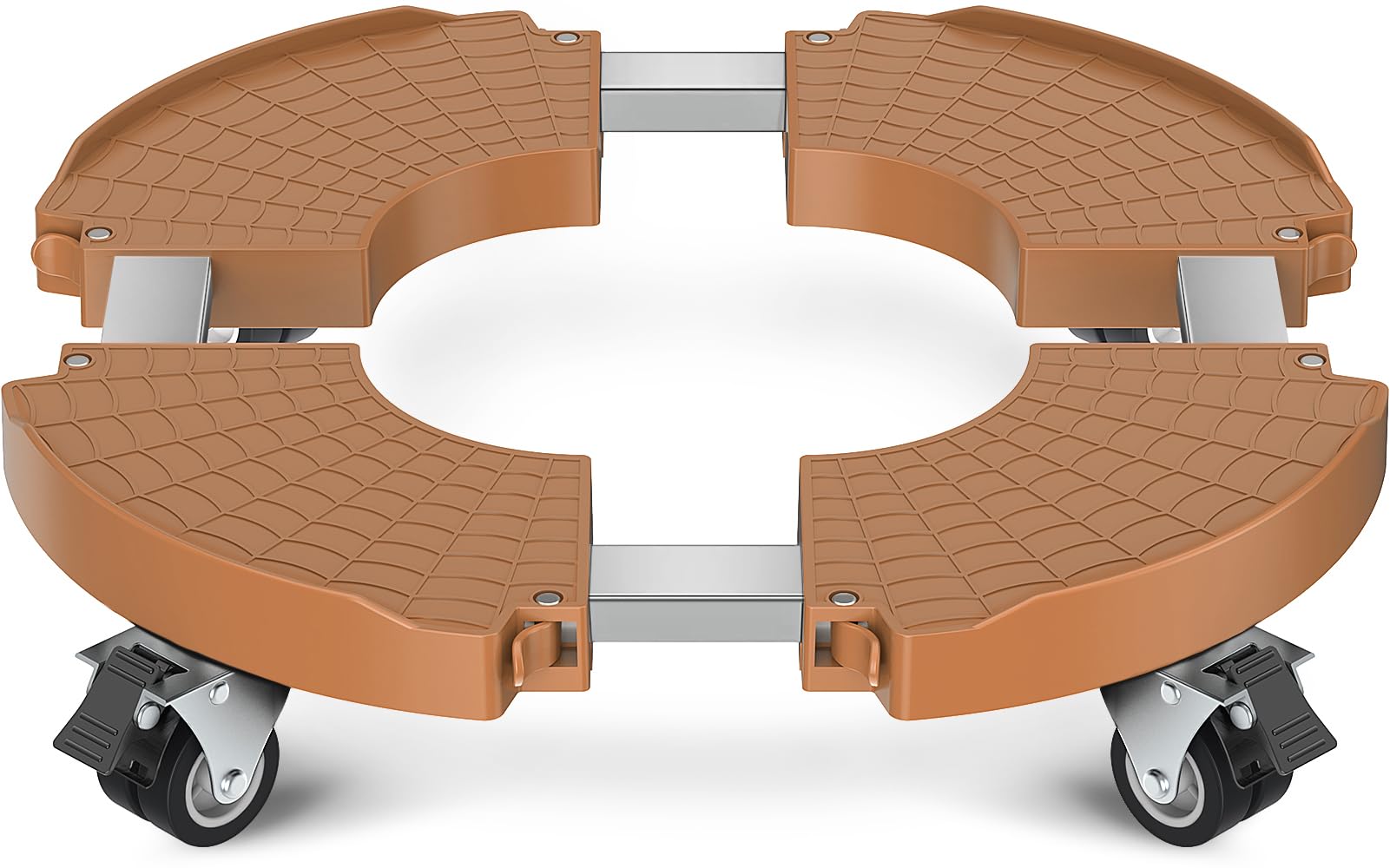 VANCASTLE front view plant caddy showing sturdy frame and smooth mobility