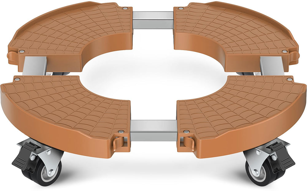 VANCASTLE front view plant caddy showing sturdy frame and smooth mobility