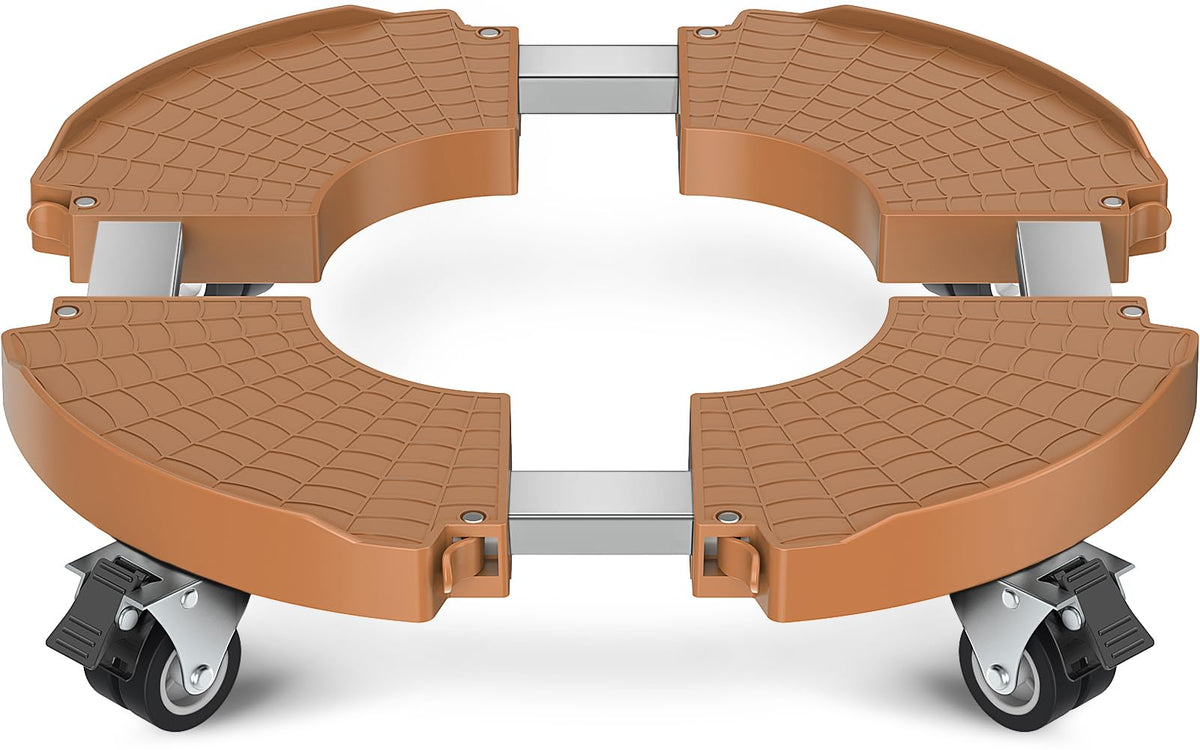VANCASTLE front view plant caddy showing sturdy frame and smooth mobility