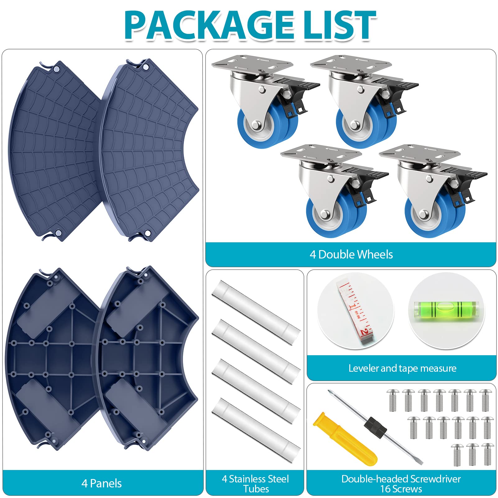 VANCASTLE installation kit with screwdriver and screws for easy assembly