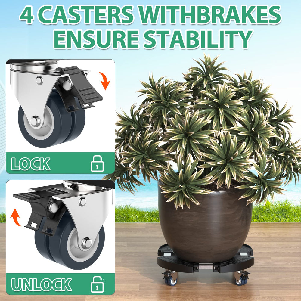 VANCASTLE lockable caster detail providing silent, secure stopping