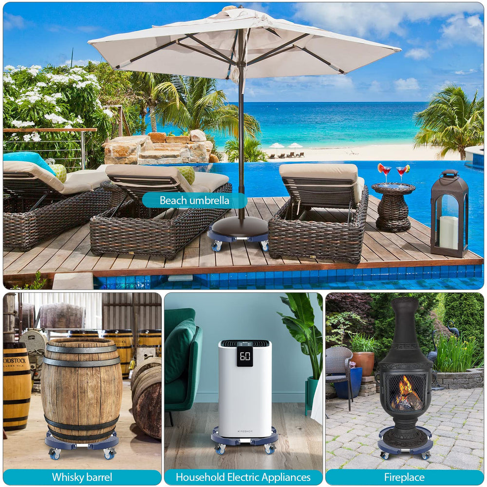 VANCASTLE plant caddy on a patio showing weather-resistant outdoor durability