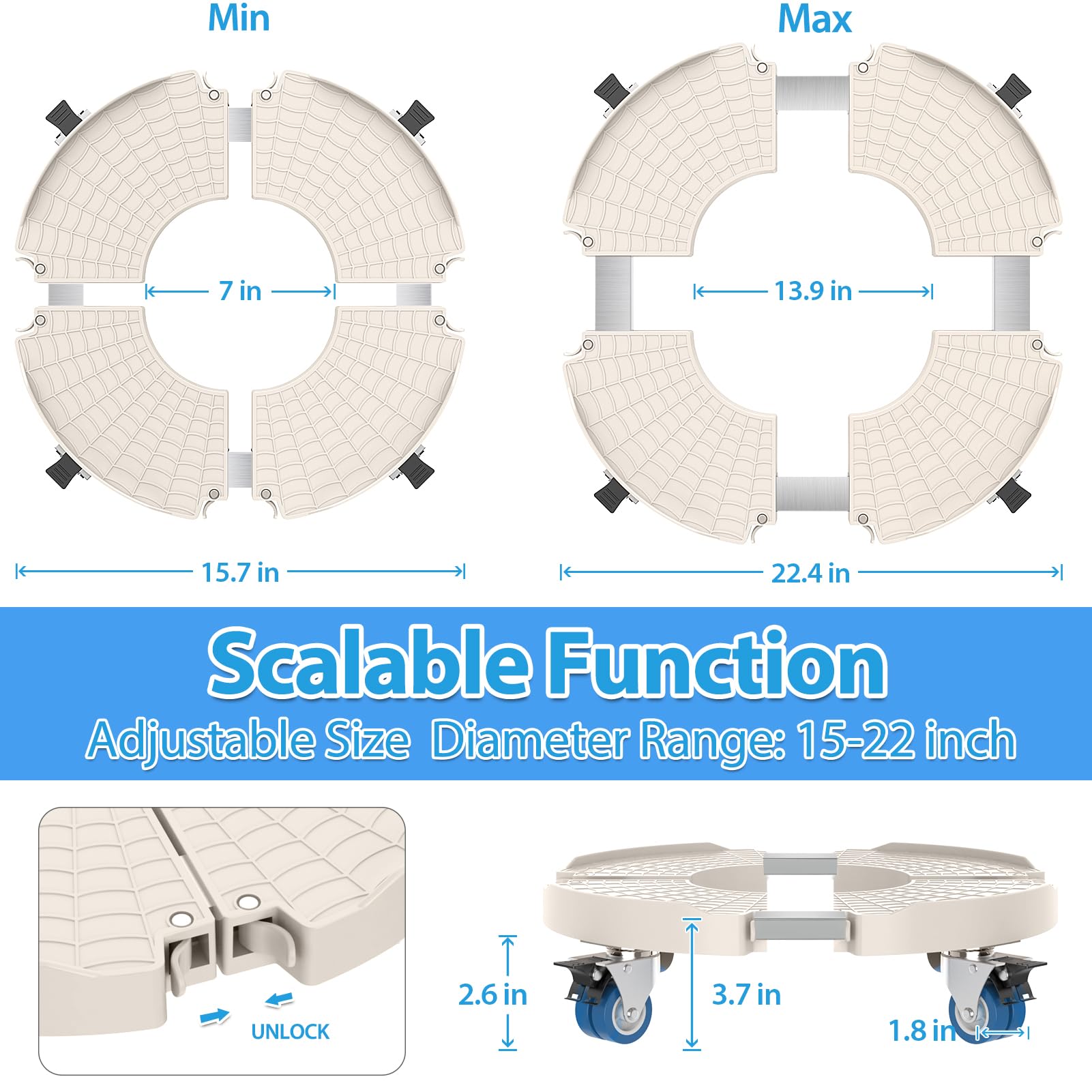 VANCASTLE close-up of ABS panel grid offering extra grip and durability
